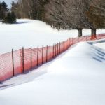 mesh snow fence setup