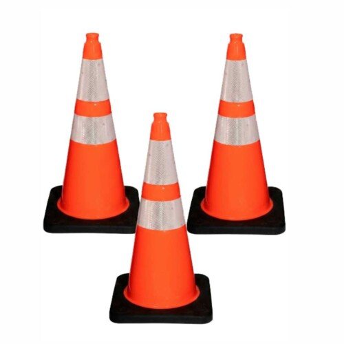 Black Base Traffic Cones for work zones