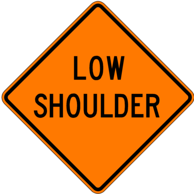low shoulder orange sign