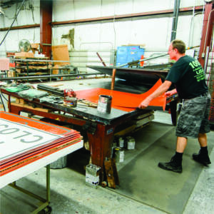 roll up signs, screen printed, traffic safety orange