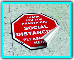 socialdistancefloor | Eastern Metal Signs and Safety covid floor decal elmira ny stickers flu safety