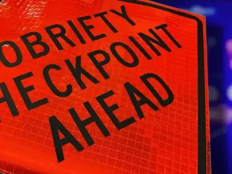 sobriety check point ahead sign