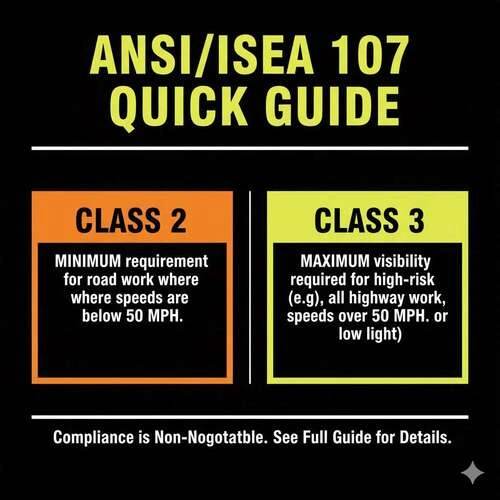 ANSI 107 Quick Guide: Summary of Class 2 and Class 3 High-Visibility Safety Requirements for Road Work