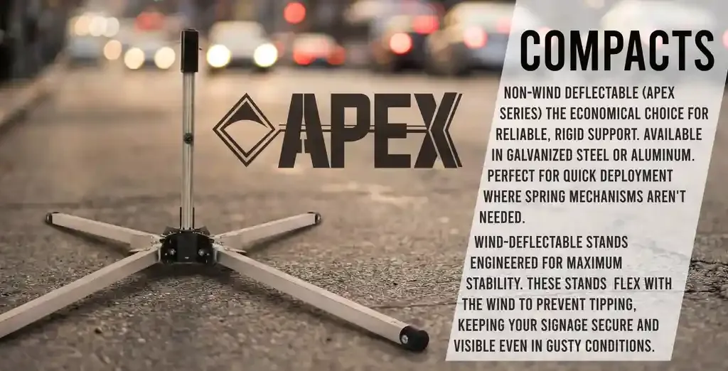 APEX Compact Sign Stands for Traffic Control