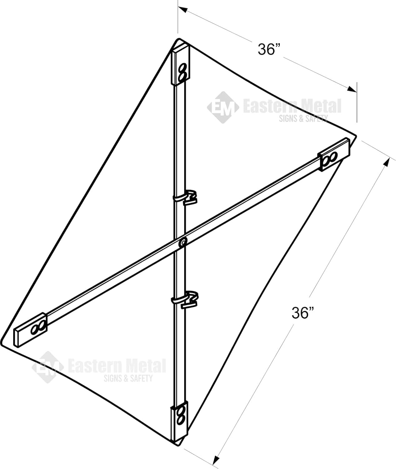 36x36 Be Prepared To Stop Mesh Sign Face