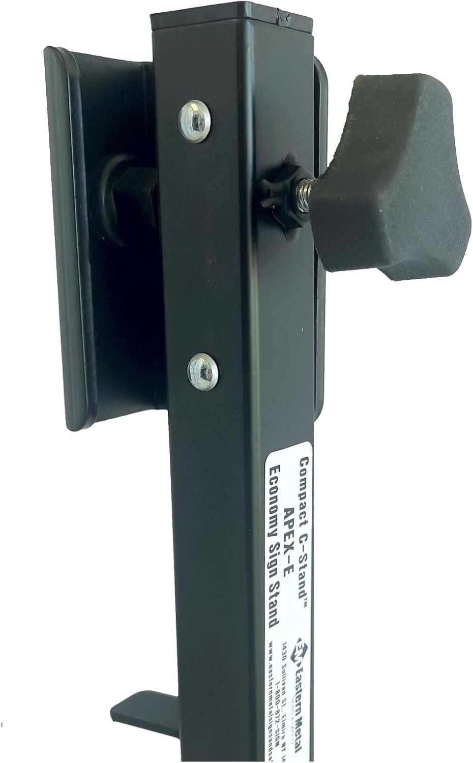 Spin-handle attachment bracket for roll-up signs
