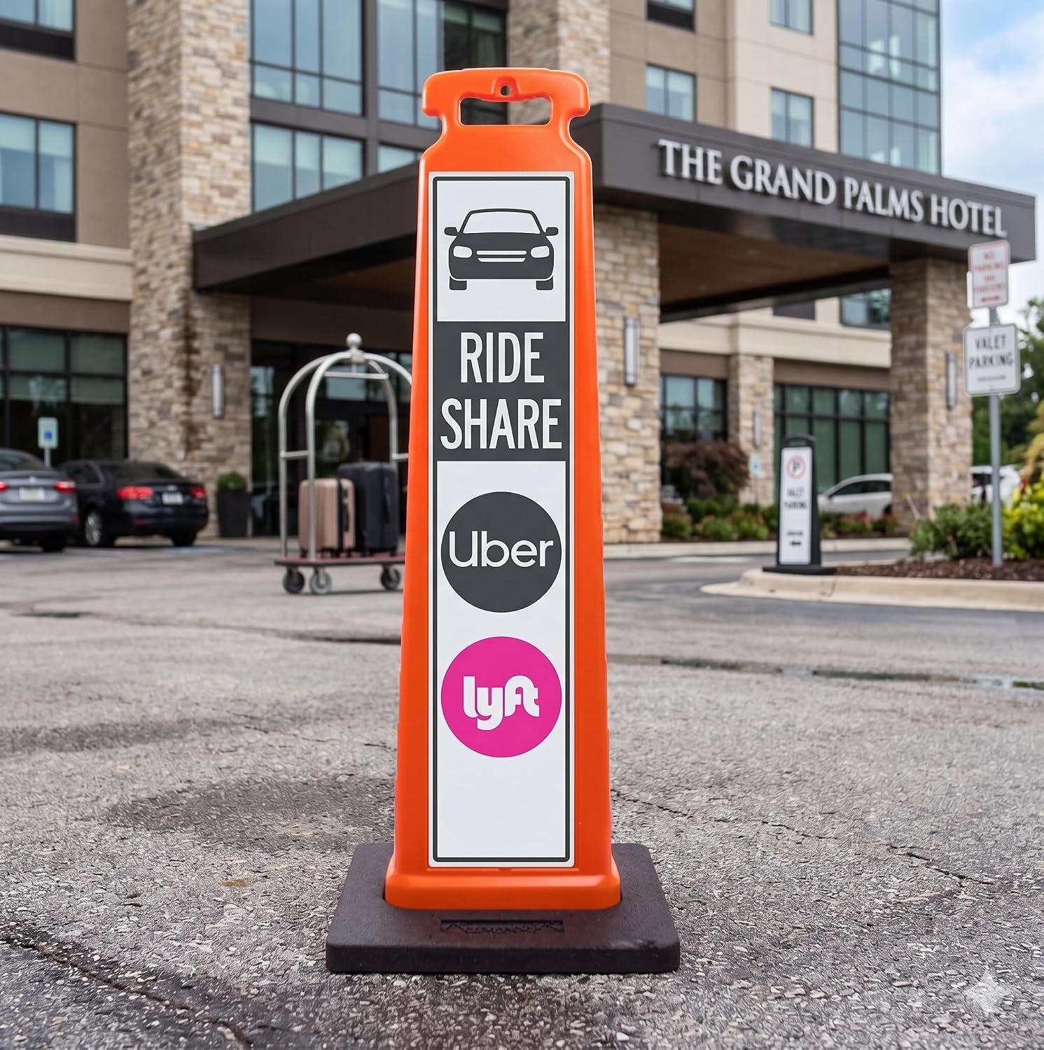 Reflective Ride Share sign detail