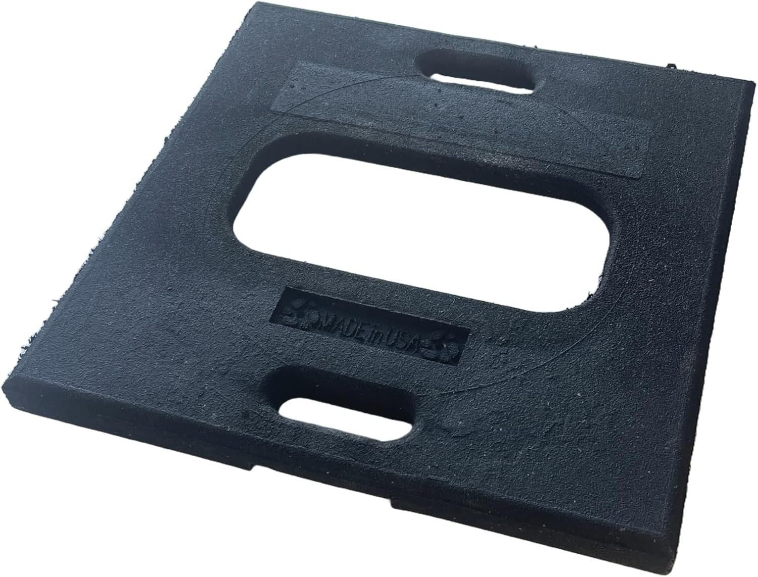 Reflective fire lane barricade showing the detachable 20lb rubber base