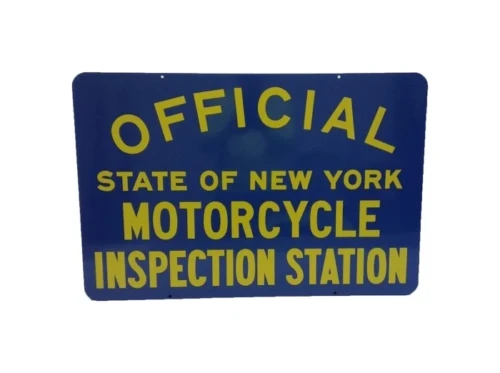 Official State of New York Motorcycle Inspection Station Sign