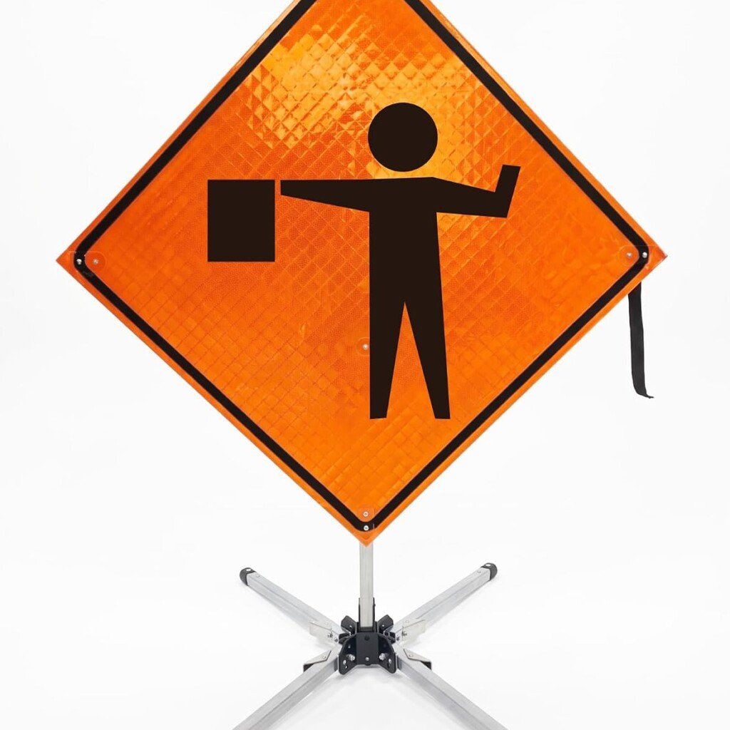 Super bright reflective roll up sign face showcasing high-intensity microprismatic material